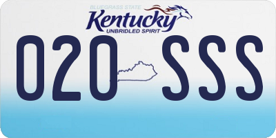 KY license plate 020SSS