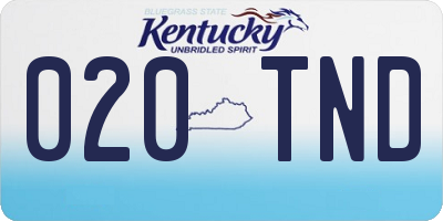 KY license plate 020TND