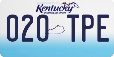 KY license plate 020TPE