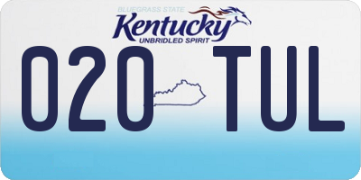 KY license plate 020TUL