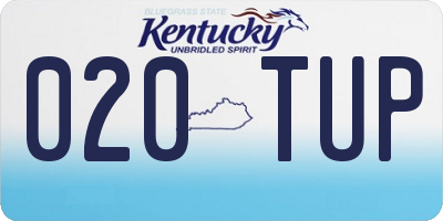 KY license plate 020TUP