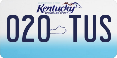 KY license plate 020TUS