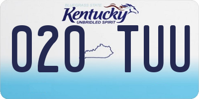 KY license plate 020TUU