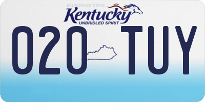 KY license plate 020TUY