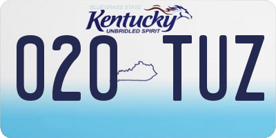 KY license plate 020TUZ