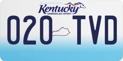 KY license plate 020TVD