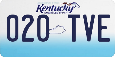 KY license plate 020TVE