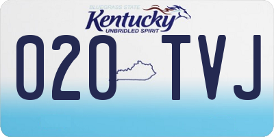 KY license plate 020TVJ