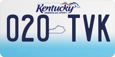 KY license plate 020TVK
