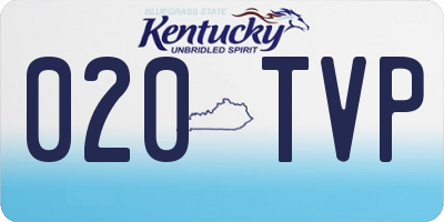 KY license plate 020TVP