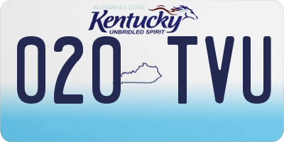 KY license plate 020TVU