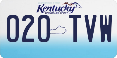 KY license plate 020TVW