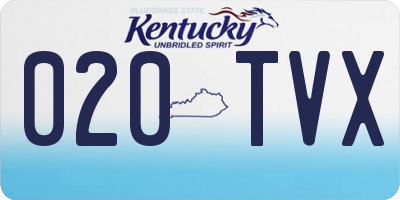 KY license plate 020TVX