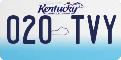 KY license plate 020TVY