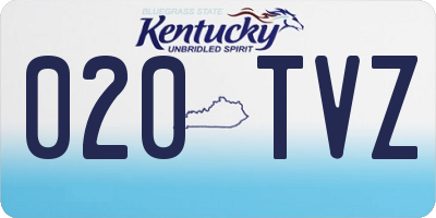 KY license plate 020TVZ