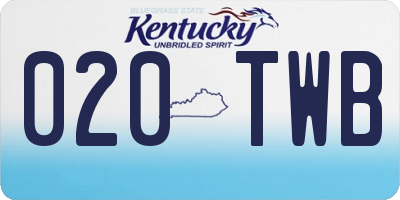 KY license plate 020TWB