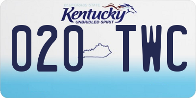 KY license plate 020TWC