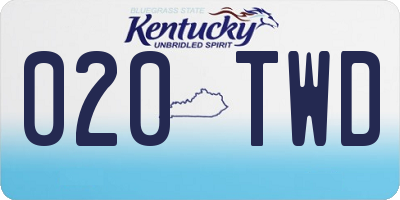 KY license plate 020TWD