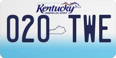 KY license plate 020TWE