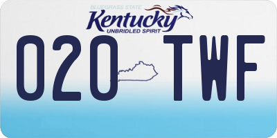 KY license plate 020TWF