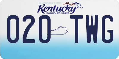 KY license plate 020TWG