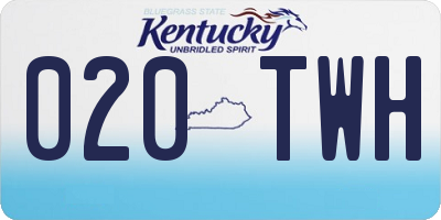 KY license plate 020TWH