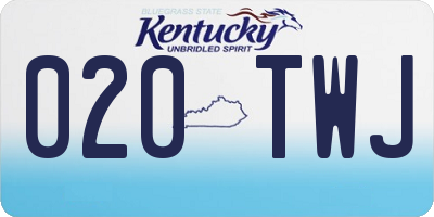 KY license plate 020TWJ