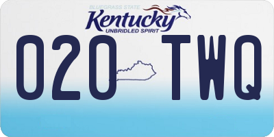 KY license plate 020TWQ