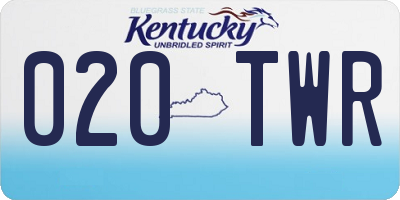 KY license plate 020TWR