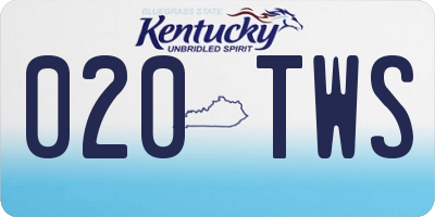 KY license plate 020TWS