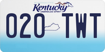KY license plate 020TWT