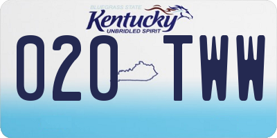 KY license plate 020TWW