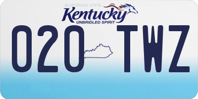 KY license plate 020TWZ
