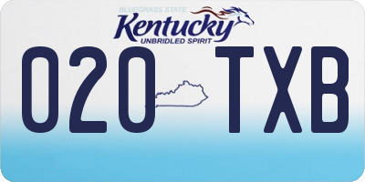 KY license plate 020TXB