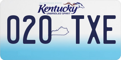 KY license plate 020TXE