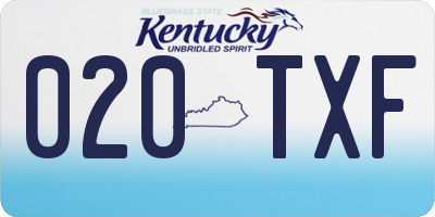 KY license plate 020TXF