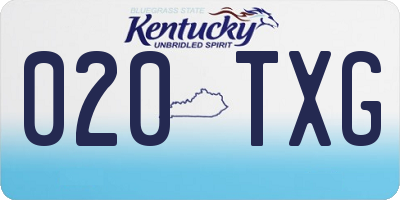 KY license plate 020TXG