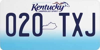 KY license plate 020TXJ