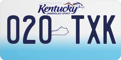 KY license plate 020TXK