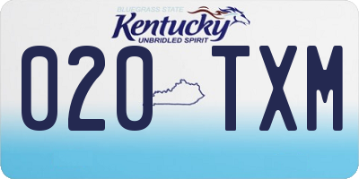 KY license plate 020TXM