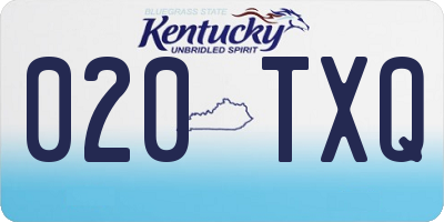 KY license plate 020TXQ