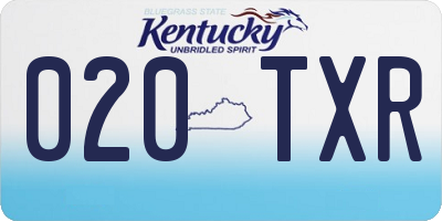 KY license plate 020TXR