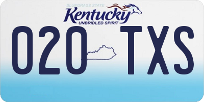 KY license plate 020TXS