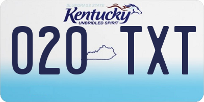 KY license plate 020TXT