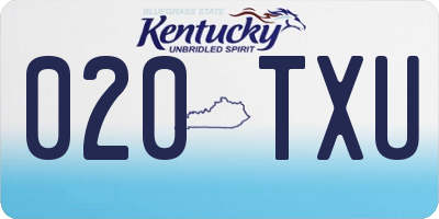 KY license plate 020TXU