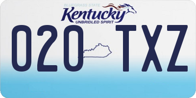 KY license plate 020TXZ