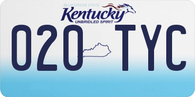 KY license plate 020TYC