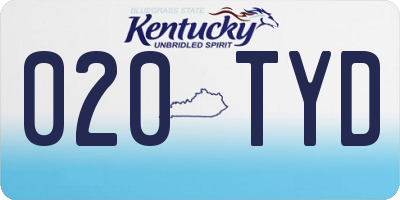 KY license plate 020TYD