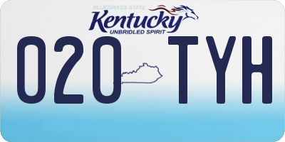 KY license plate 020TYH