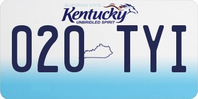 KY license plate 020TYI